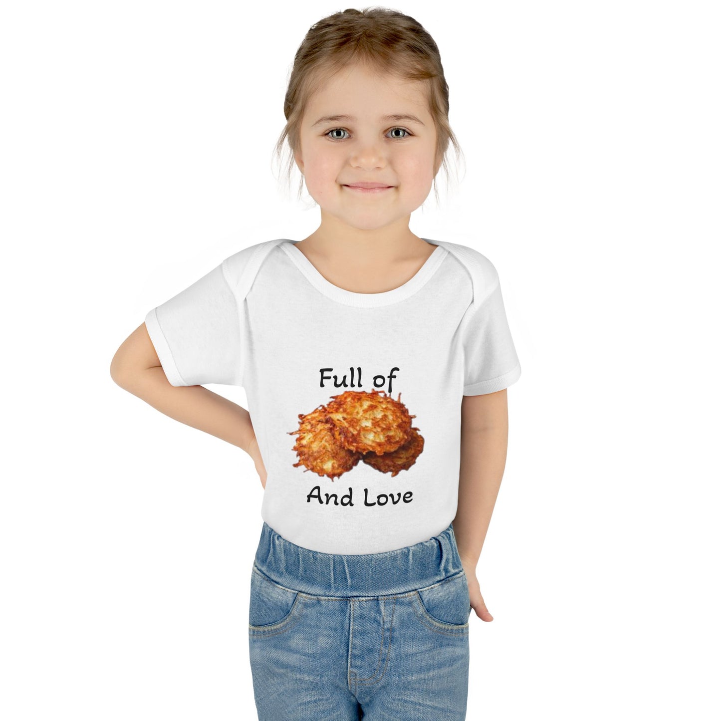 Infant Baby Rib Latkas And Love Bodysuit by Zionist AF