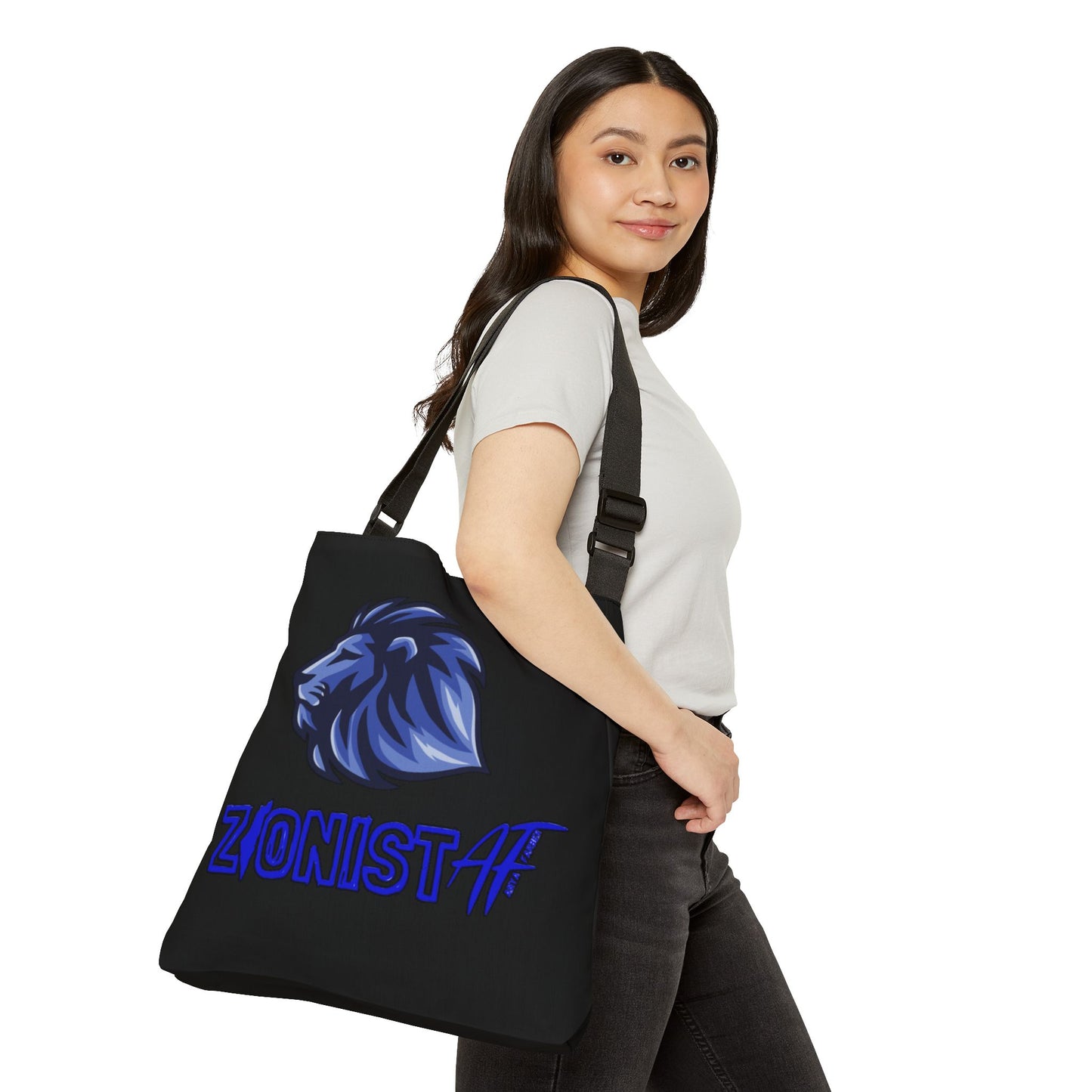 BAGS 2 Sided Zionist AF "From The River To The Sea" Lioness Warrior Adjustable Tote Bag (AOP)