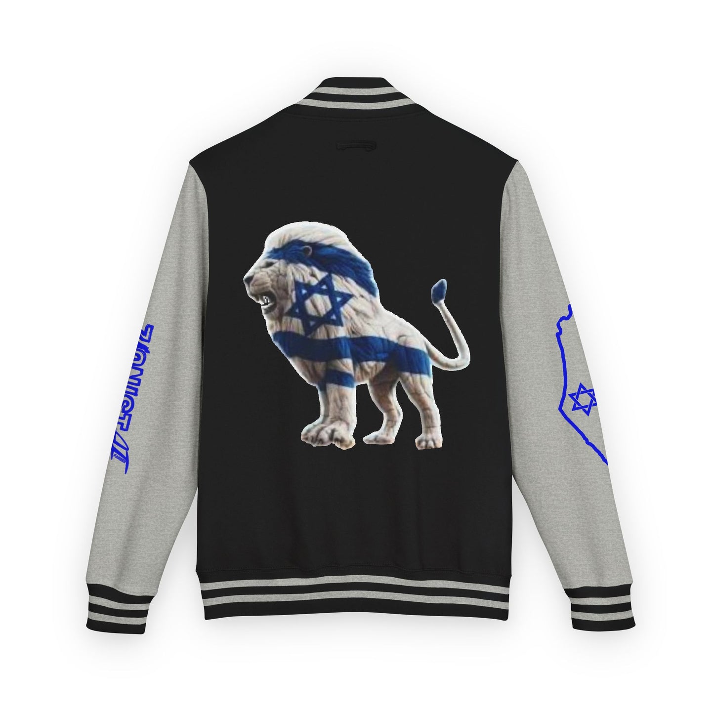 Zionist AF Letterman Jacket — Israel Flag & Lion Varsity Jacket version B