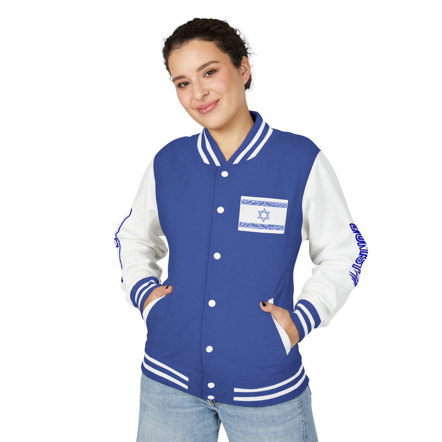 Zionist AF Letterman Jacket — Israel Flag & Lion Varsity Jacket version B