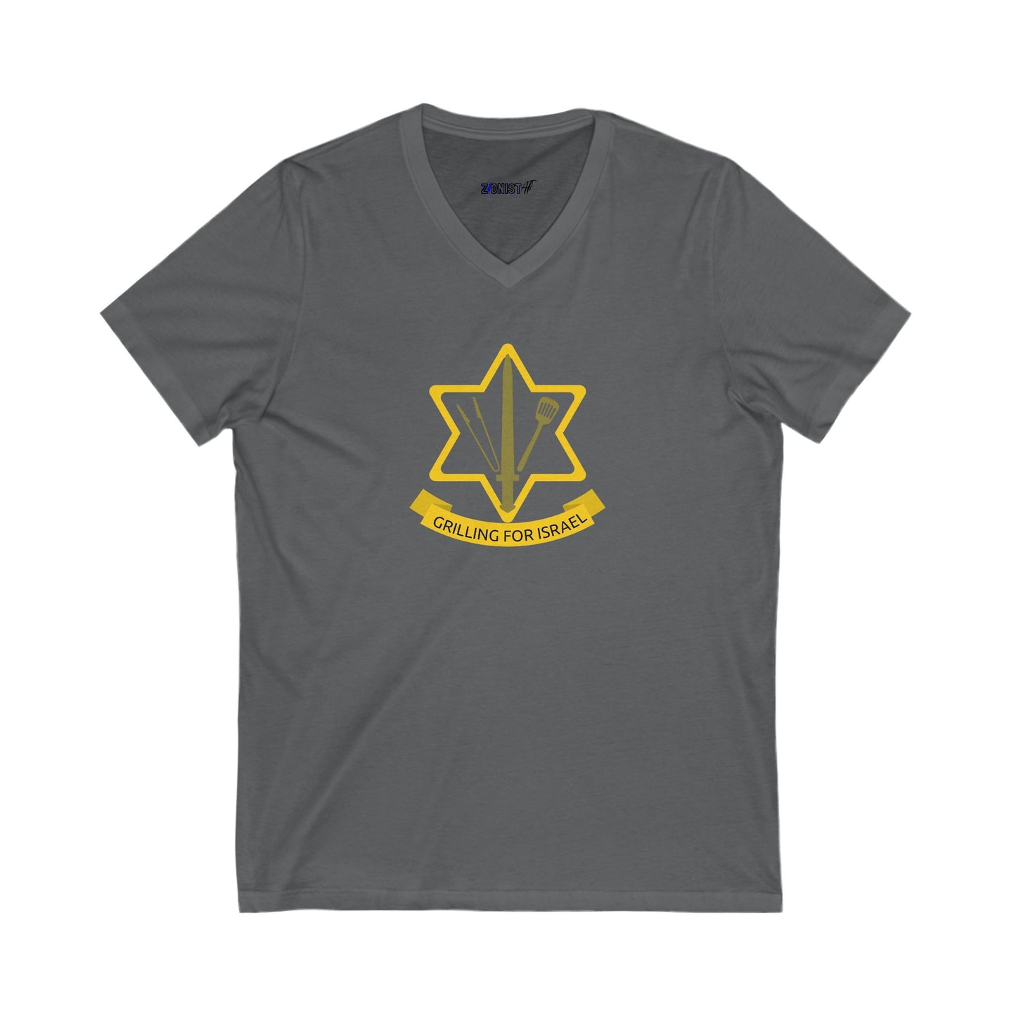 Grilling For Israel  V-Neck Tee by Zionist AF