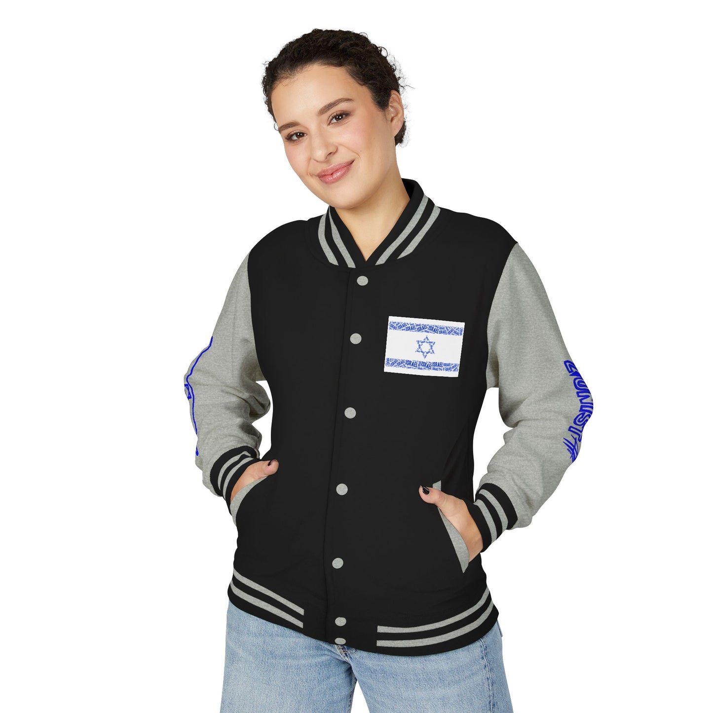 Zionist AF Letterman Jacket — Israel Flag & Lion Varsity Jacket version B