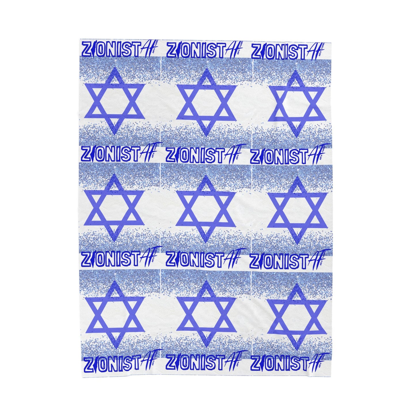 Zionist AF Flag Velveteen Plush Blanket