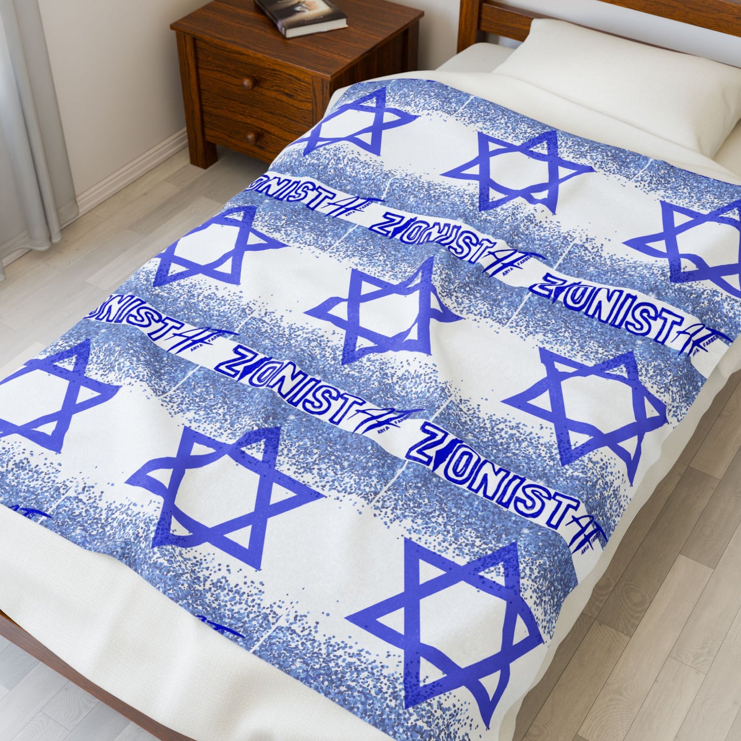 Zionist AF Flag Velveteen Plush Blanket