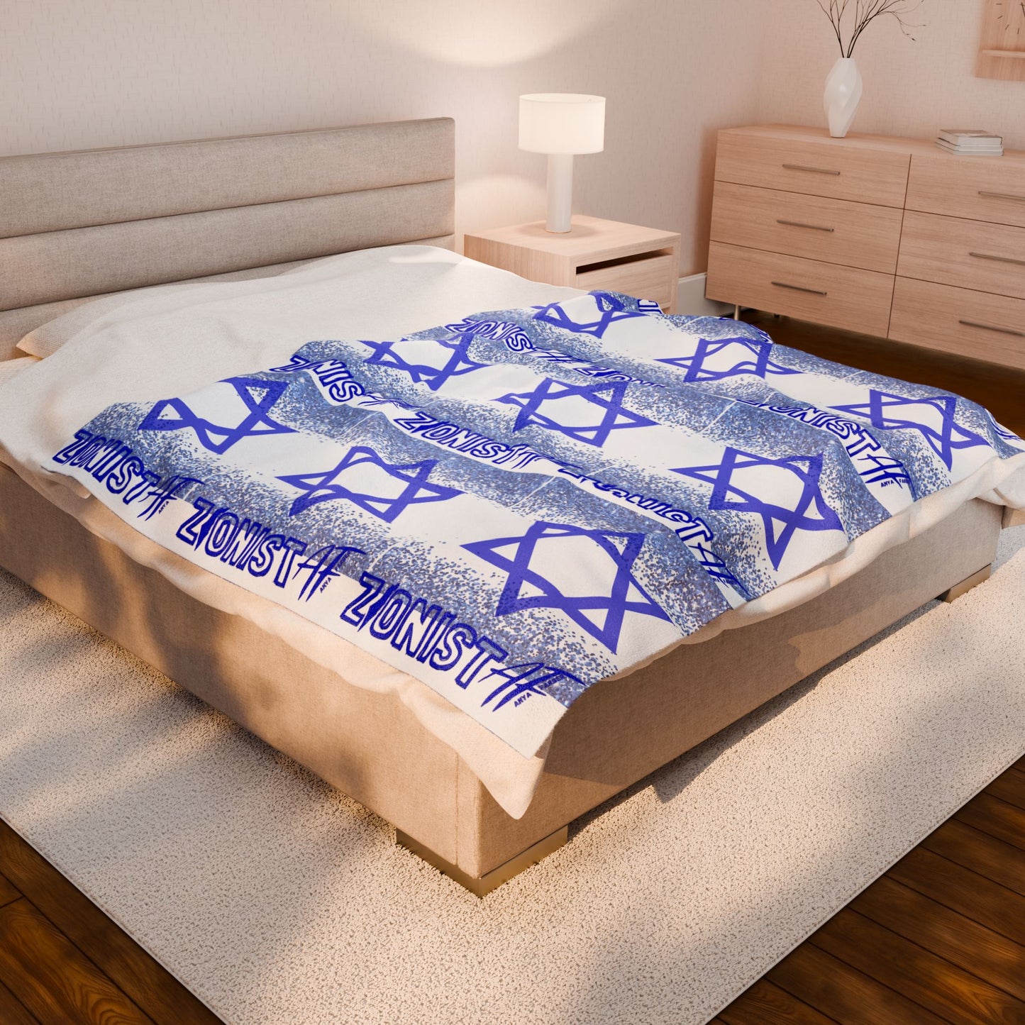 Zionist AF Flag Velveteen Plush Blanket