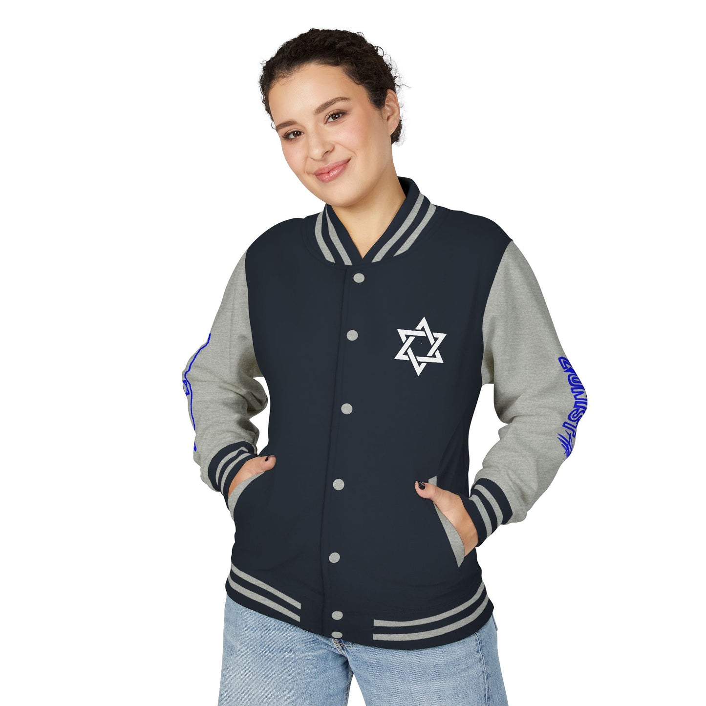 Zionist AF Letterman Jacket — Israel Flag & Lion Varsity Jacket version A