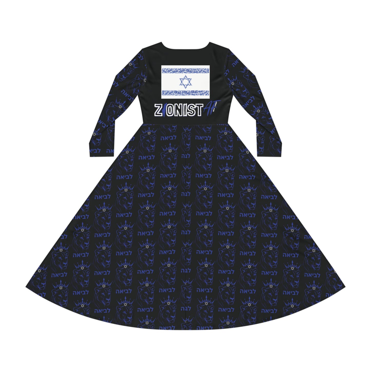 Women's Zionist AF Lioness Warrior Modest Long Sleeve Dance Dress