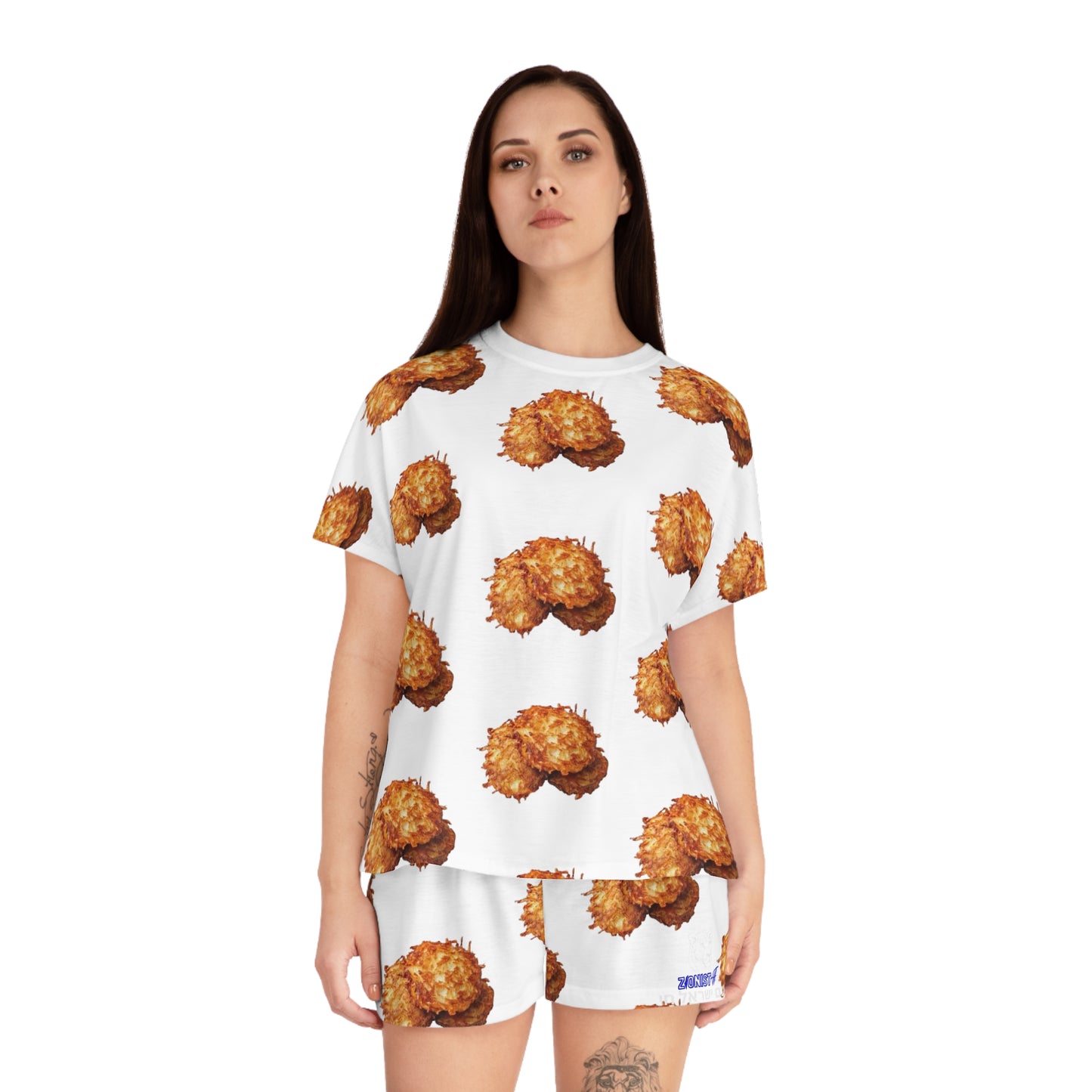 Women's Pajama Set with Fun Latka Design,  Relaxing Nightwear, Hanukkah Lounge Outfit, Gift for Her