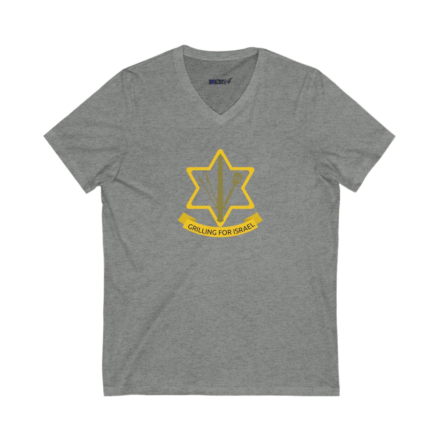 Grilling For Israel  V-Neck Tee by Zionist AF