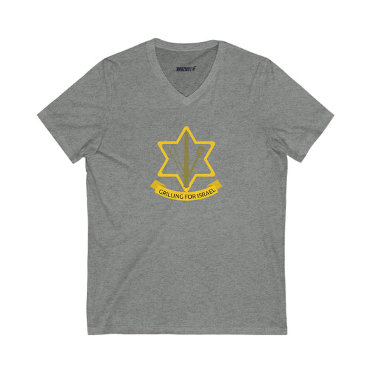 Grilling For Israel  V-Neck Tee by Zionist AF