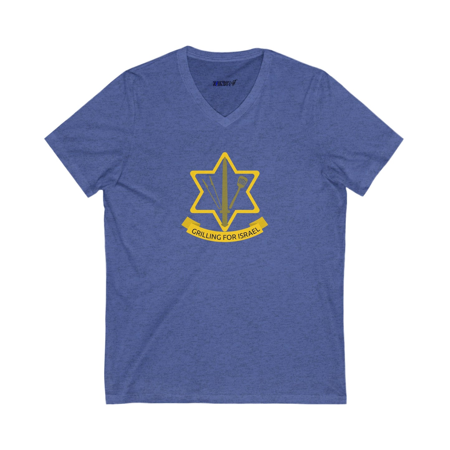 Grilling For Israel  V-Neck Tee by Zionist AF