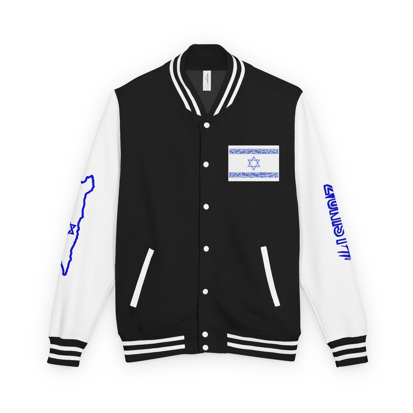 Zionist AF Letterman Jacket — Israel Flag & Lion Varsity Jacket version B