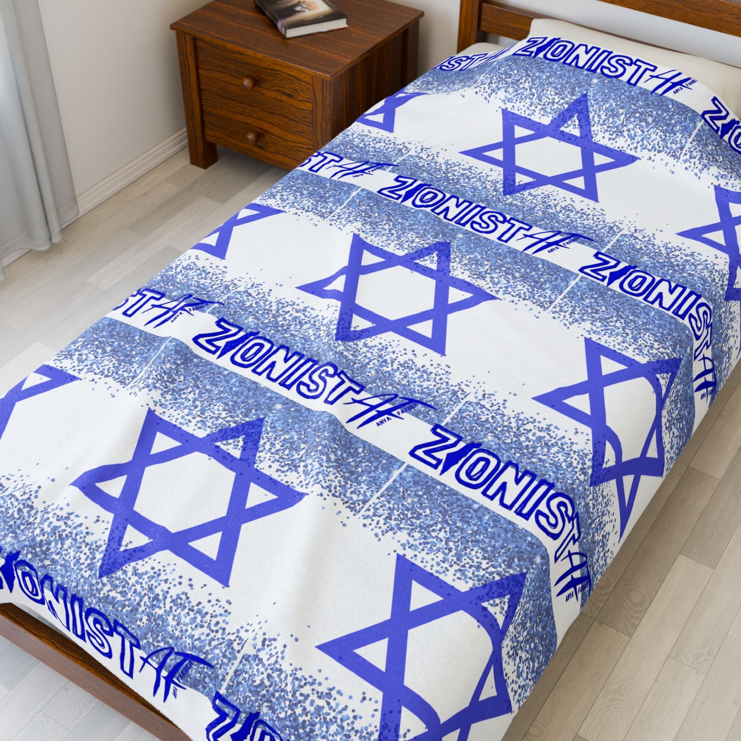 Zionist AF Flag Velveteen Plush Blanket