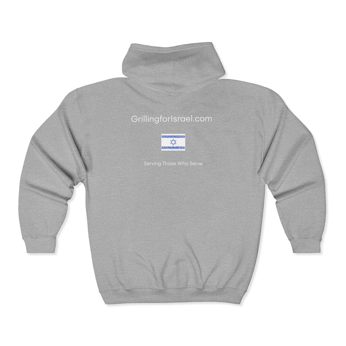 Grilling For Israel Unisex Heavy Blend™ Full Zip Hooded Sweatshirt flag option