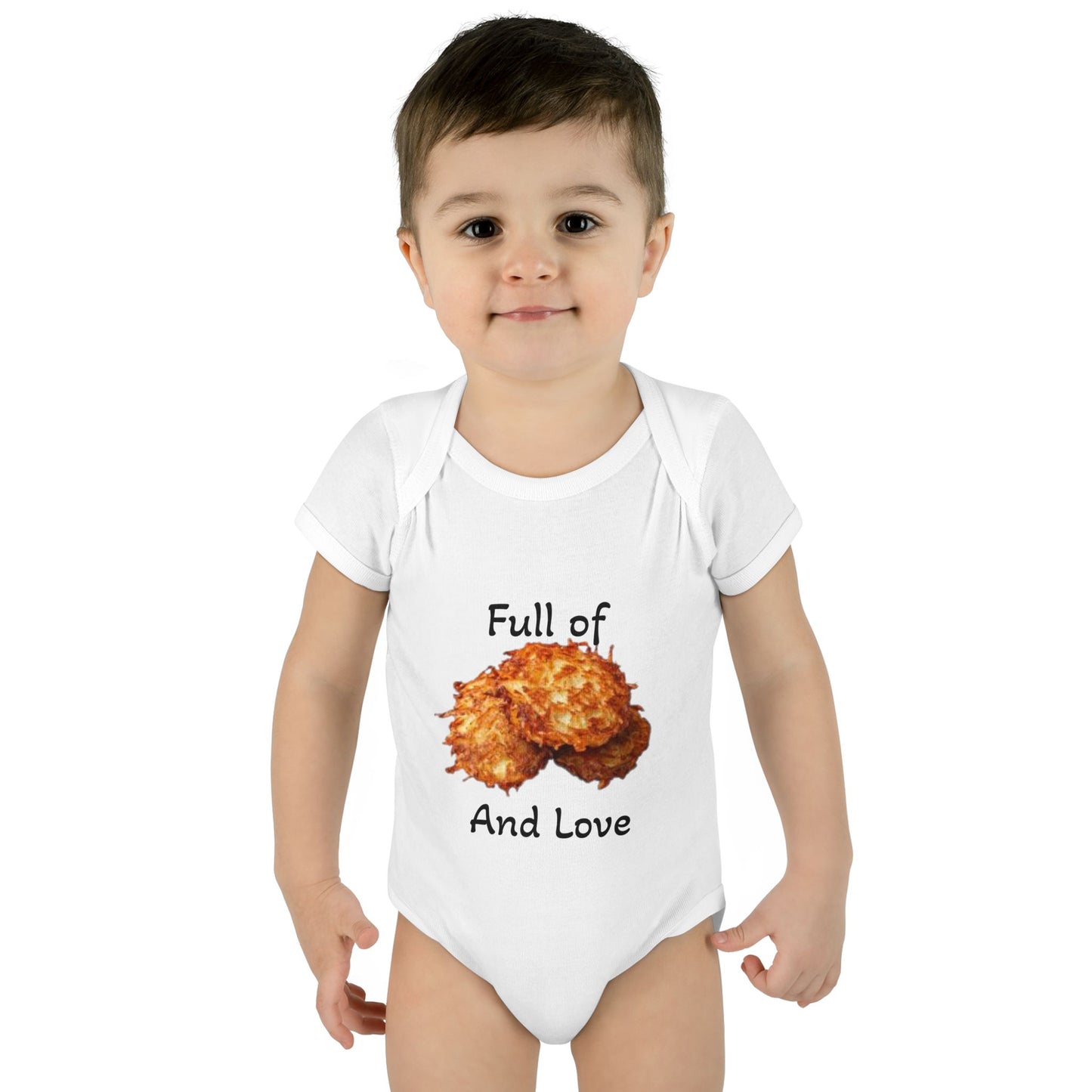 Infant Baby Rib Latkas And Love Bodysuit by Zionist AF